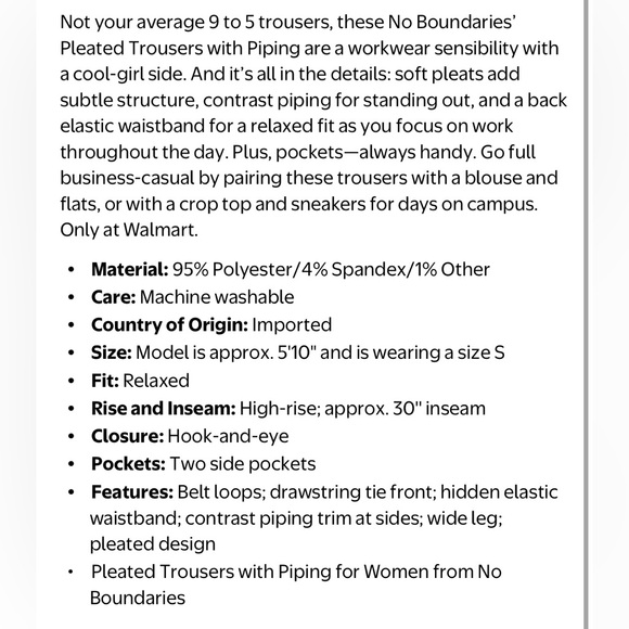 NWT Elegant Cream Wide-Leg PinStripe Pants - Picture 6 of 8